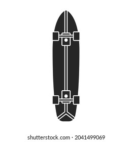 Icono vectorial de la placa base.Icono vector negro aislado en patineta de fondo blanco.