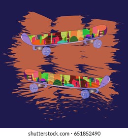 skateboard vector illustration 