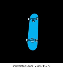 vetor de skate ilustração design cor azul