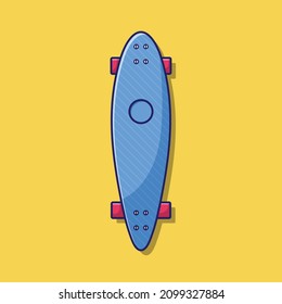 Skateboard Vector Illustration. Object. Sport Equipment. Flat Cartoon Style Suitable for Web Landing Page, Banner, Flyer, Sticker, Card, Background