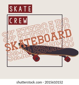 Skateboard vector illustration, for t-shirt prints, posters and other uses.