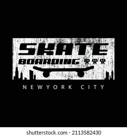 Skateboard vector illustration and typography, perfect for t-shirts, hoodies, prints etc.