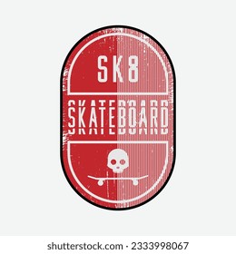 Skateboard vector illustration and typography, perfect for t-shirts, hoodies, prints etc.