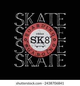 Skateboard vector illustration and typography, perfect for t-shirts, hoodies, prints etc.