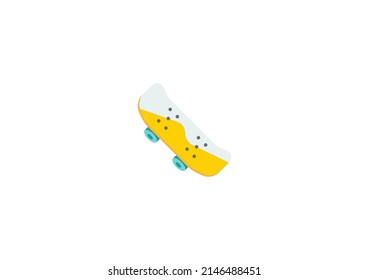 Skateboard Vector Isolated Emoticon. Skateboard Icon