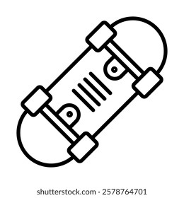 Skateboard Vector Line Icon Design