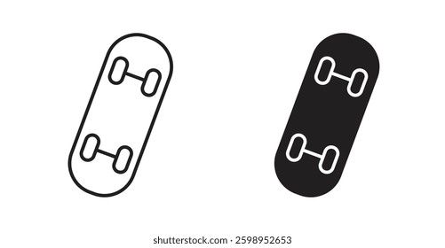 Skateboard vector line icon illustration collection.