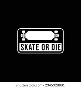 skateboard vector logo design, badge, t shirt, label, sticker. vector vintage illustration
