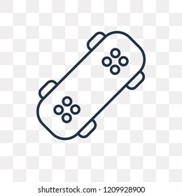 Skateboard vector outline icon isolated on transparent background, high quality linear Skateboard transparency concept can be used web and mobile