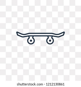 Skateboard vector outline icon isolated on transparent background, high quality linear Skateboard transparency concept can be used web and mobile