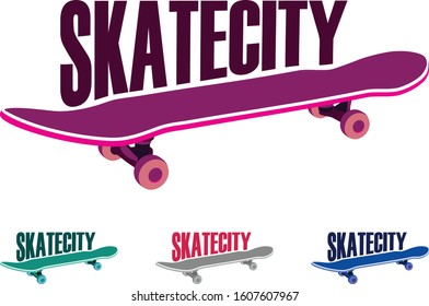 Skateboard vector shop logo design