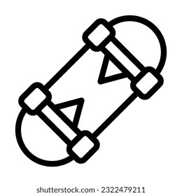 Skateboard Vector Thick Line Icon For Personal And Commercial Use.
