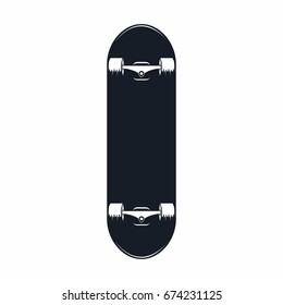 Skateboard. Vintage skateboard icon isolated on white background. Vector