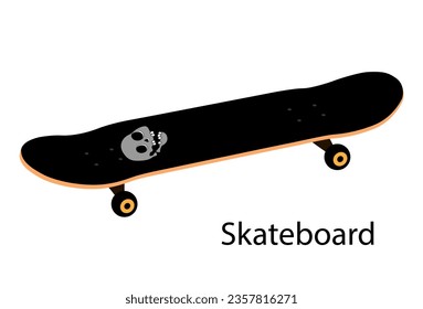 Skateboard vintage on white background. Vector illustration