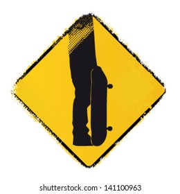 skateboard warning sign