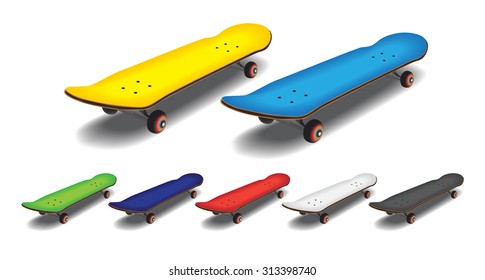 Skateboard with white background