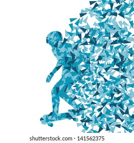 Skateboarder abstract background vector template concept