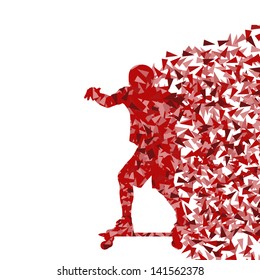 Skateboarder abstract background vector template concept