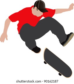 skateboarder doing a flip
