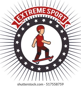 skateboarder extreme sport banner emblem
