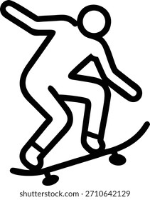 skateboarder forward silhouette vector icon