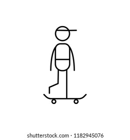 skateboarder icon. Element of human hobbies icon for mobile concept and web apps. Thin line skateboarder icon can be used for web and mobile on white background