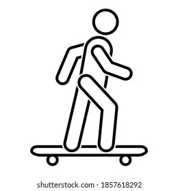 Skateboarder icon in trendy outline style design. Vector illustration isolated on white background.