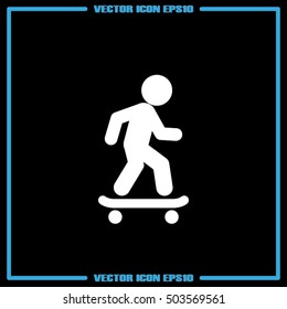Skateboarder icon vector EPS 10, abstract sign flat design,  illustration modern isolated badge for website or app - stock info graphics