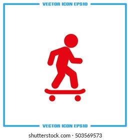 Skateboarder icon vector EPS 10, abstract sign flat design,  illustration modern isolated badge for website or app - stock info graphics