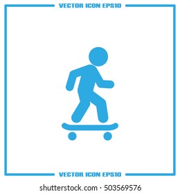 Skateboarder icon vector EPS 10, abstract sign flat design,  illustration modern isolated badge for website or app - stock info graphics