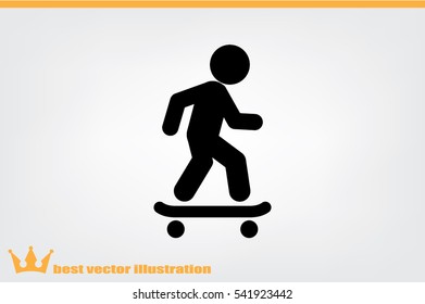 Skateboarder icon vector EPS 10, abstract sign flat design,  illustration modern isolated badge for website or app - stock info graphics.