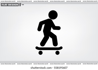 Skateboarder icon vector EPS 10, abstract sign flat design,  illustration modern isolated badge for website or app - stock info graphics. 