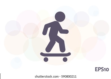 Skateboarder icon vector EPS 10, abstract sign flat design,  illustration modern isolated badge for website or app - stock info graphics.
