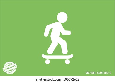 Skateboarder icon vector EPS 10, abstract sign flat design,  illustration modern isolated badge for website or app - stock info graphics