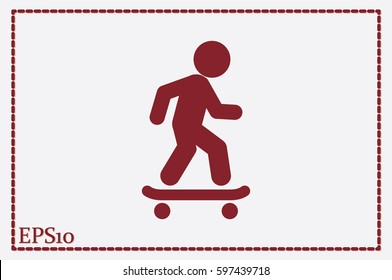 Skateboarder icon vector EPS 10, abstract sign flat design,  illustration modern isolated badge for website or app - stock info graphics