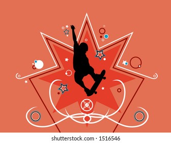 skateboarder illustration