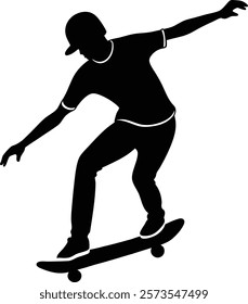 Skateboarder isolated silhouette vector illustration