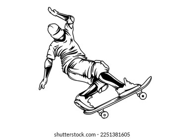 Skateboarder isolated vector illustration. Skateboarding sport theme. 