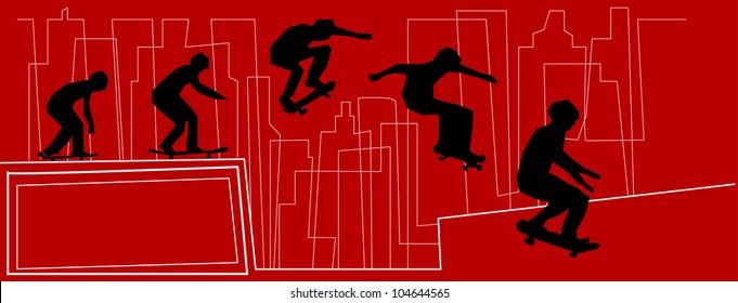 skateboarder jumping sequence