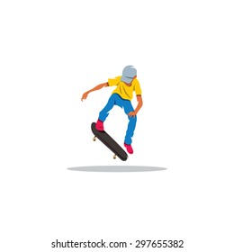 Skateboarder man jumping sign. Vector Illustration.
Branding Identity Corporate logo design template Isolated on a white background
