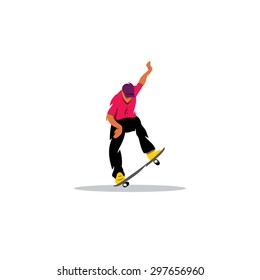 Skateboarder man jumping sign. Vector Illustration.
Branding Identity Corporate logo design template Isolated on a white background