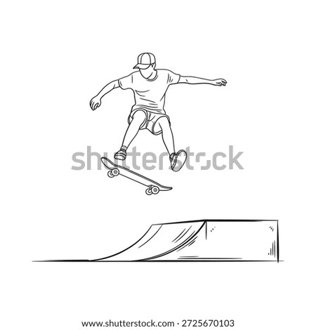 skateboarder in mid air performing a trick on a ramp