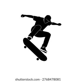 Skateboarder in motion doing stunt