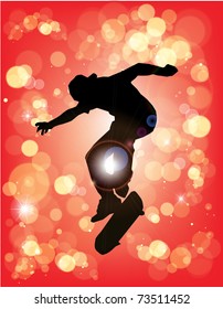 skateboarder on abstract background