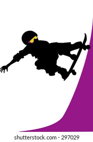Skateboarder on the ramp