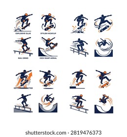 Skateboarder performing various tricks and stunts on ramps and rails And, international sports event, multi sport competition, athletics championship, sports tournament, Commonwealth Games