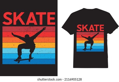 Skateboarder Retro Vintage T-Shirt For Man