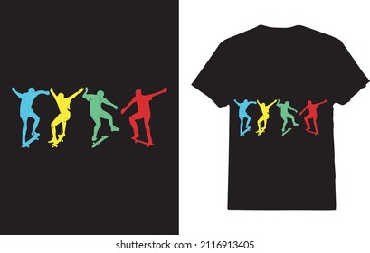 Skateboarder Retro Vintage T-Shirt For Man