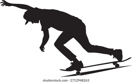 Skateboarder Silhouette in Action: Capturar um momento dinâmico de um skatista mid-trick, destacando o equilíbrio e agilidade envolvidos no esporte.