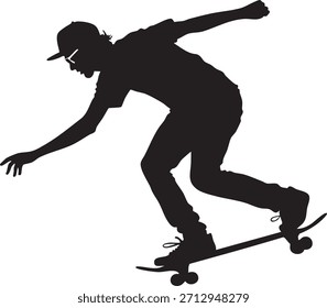 Skateboarder Silhouette in Action: Capturar um momento dinâmico de um skatista mid-trick, destacando o equilíbrio e agilidade envolvidos no esporte.
